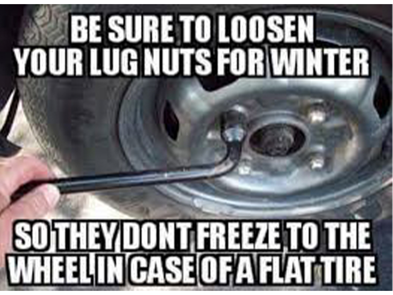 Fake Car Life Hack: Be Sure To Loosen Your Lug Nuts For Winter